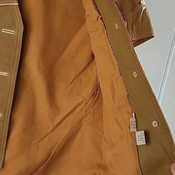 Vintage Taylor International Leather Button Up Lined Vest Top Size 10 - Picture 10 of 11